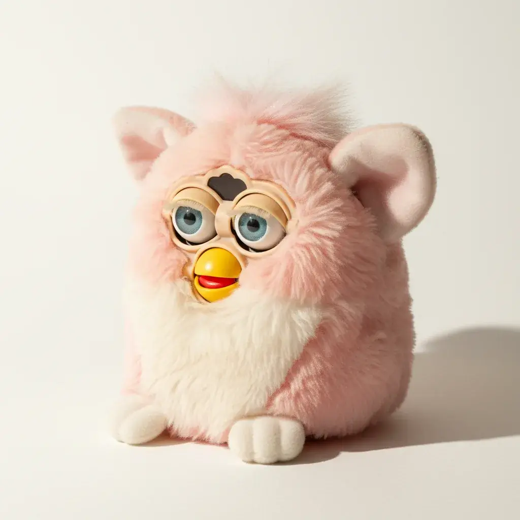 Pink and white original Furby from 1998-2002 era