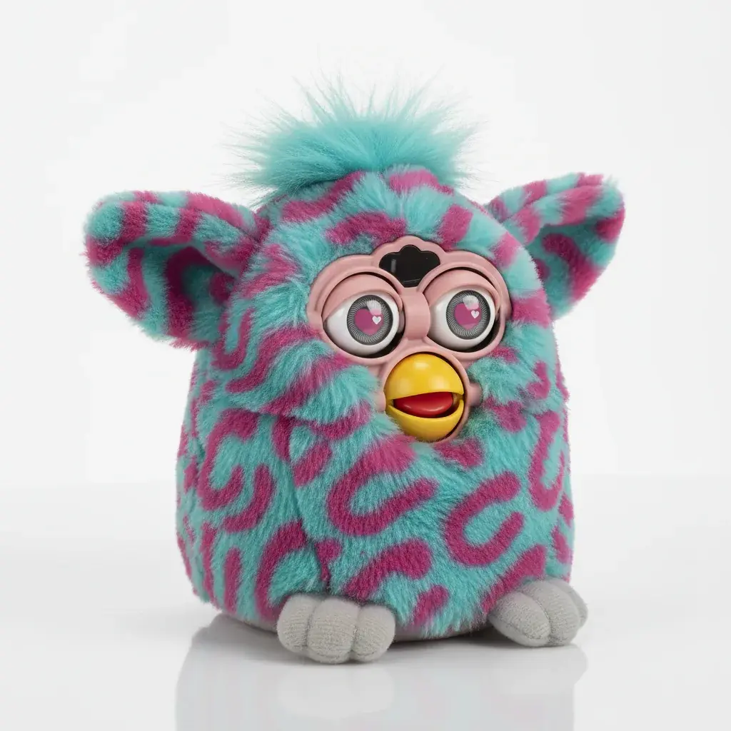Teal and pink 2012 Furby with LCD eyes