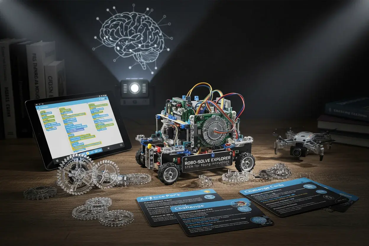 Interactive educational toy showing challenging content appropriate for tweens and pre-teens