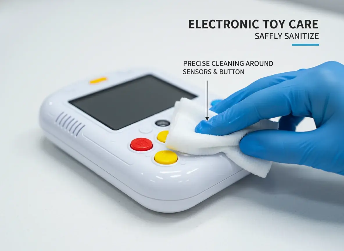 Cleaning hard plastic interactive toy with safe disinfecting methods