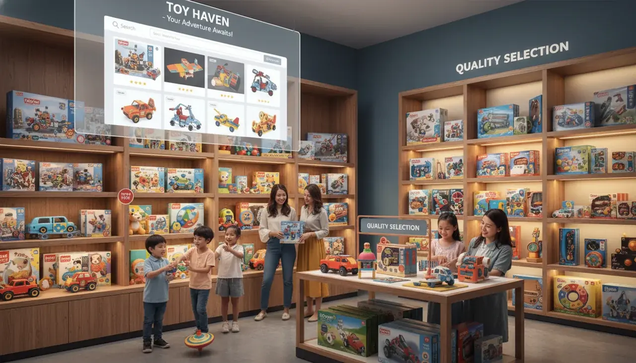 Furby Toy Shop storefront and website showing quality interactive toy selection and shopping experience