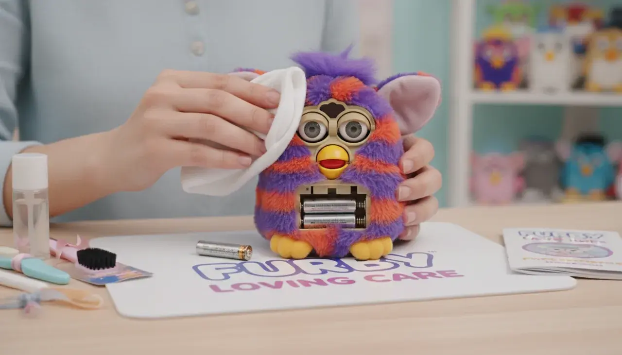 proper Furby care and cleaning demonstration
