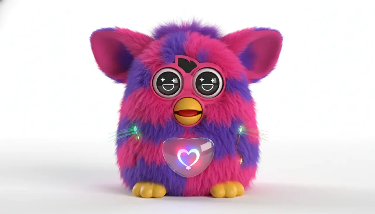 what does furby do - colorful interactive Furby toy with LCD eyes displaying emotions