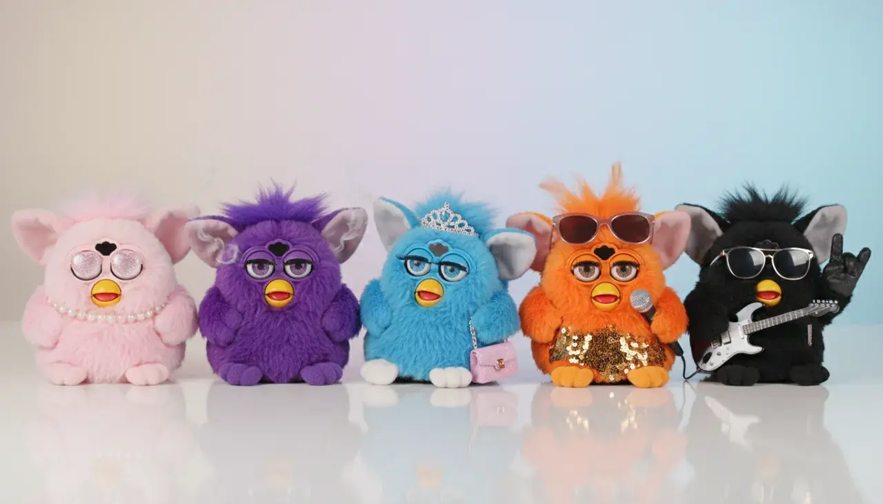 Different Furby personalities displayed side by side