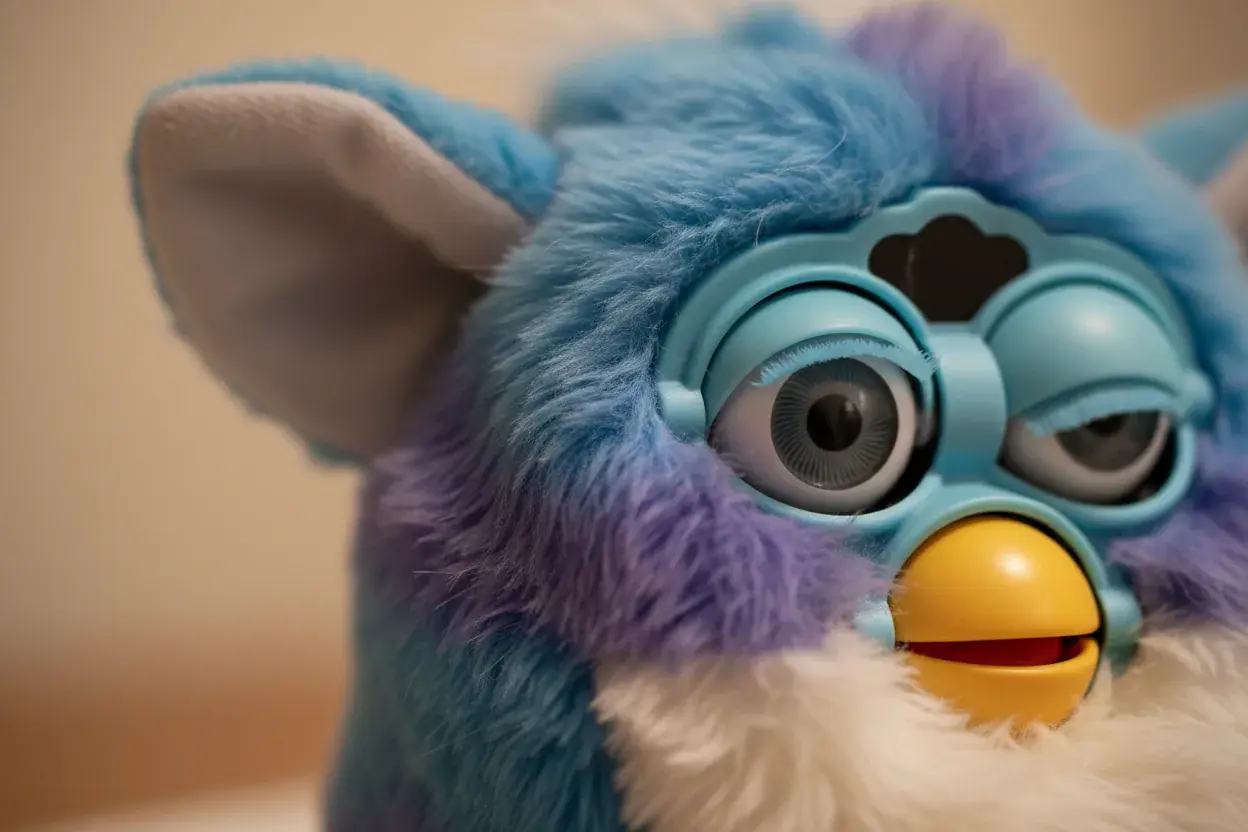 Close-up of Furby ear and eye movements