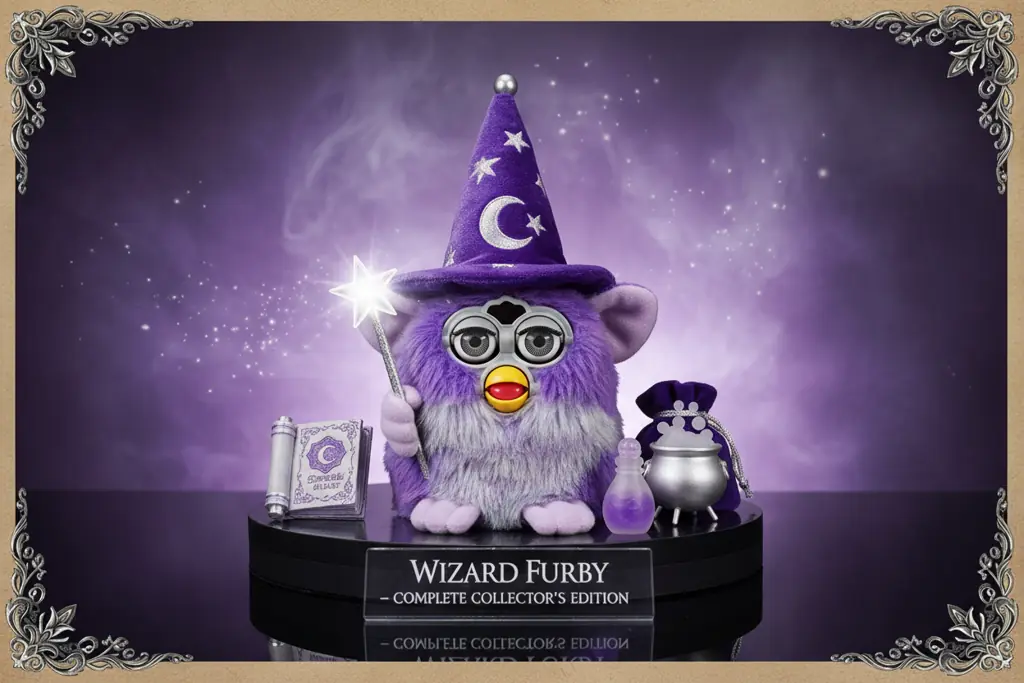 Complete Wizard Furby set with hat and wand accessories