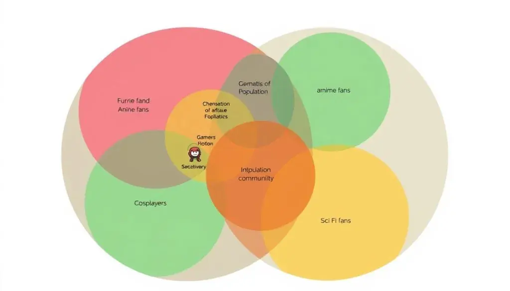Comparison of different fan communities showing relative sizes and overlap Comparison of different fan communities showing relative sizes and overlap