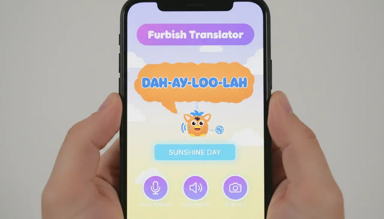 furby language translation app showing furbish to english