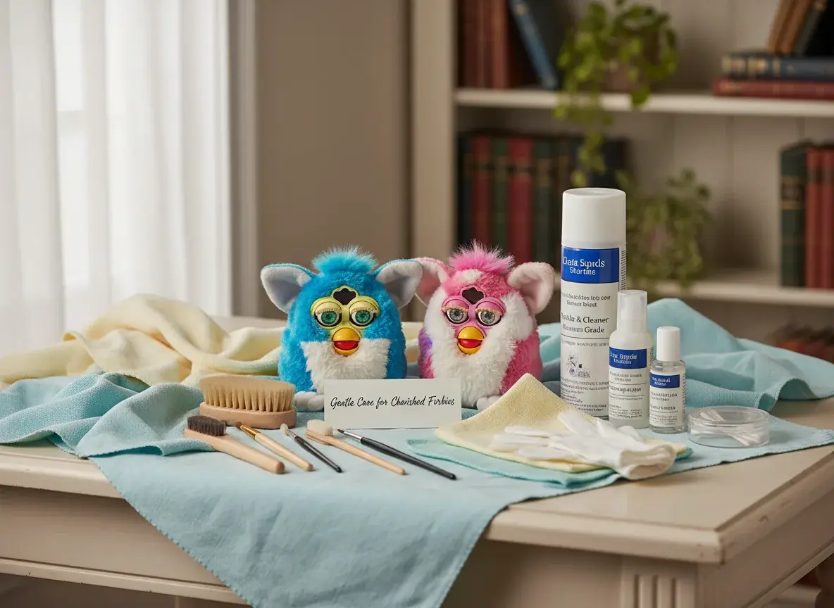 Gentle cleaning tools and methods for rare Furby care