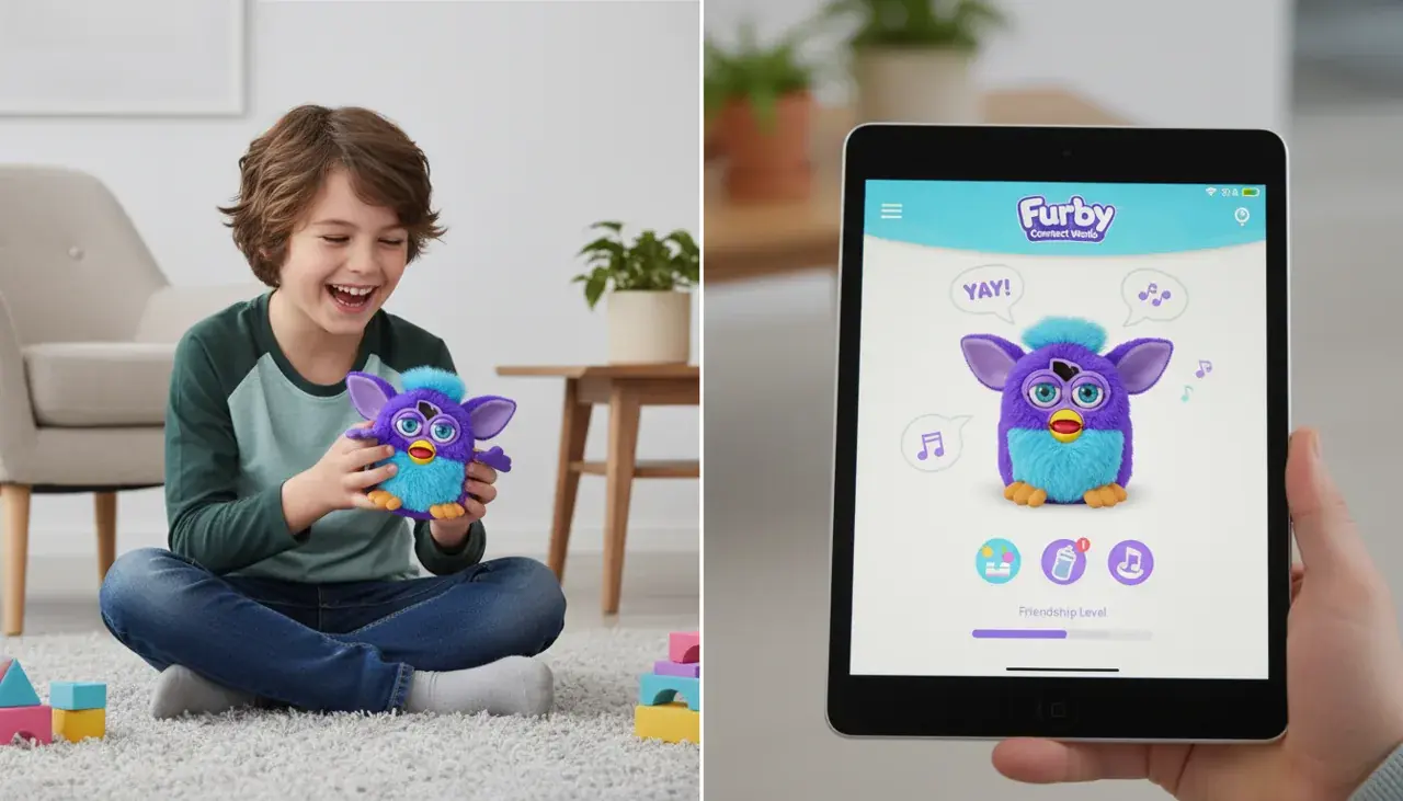 synchronized gameplay between Furby toy and mobile app