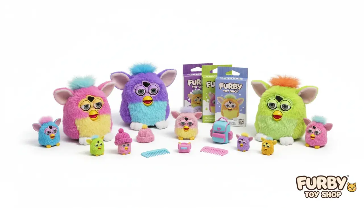current furby toy shop product selection display