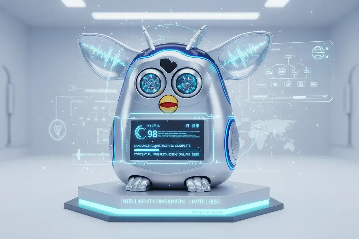 AI-enhanced Furby language concept