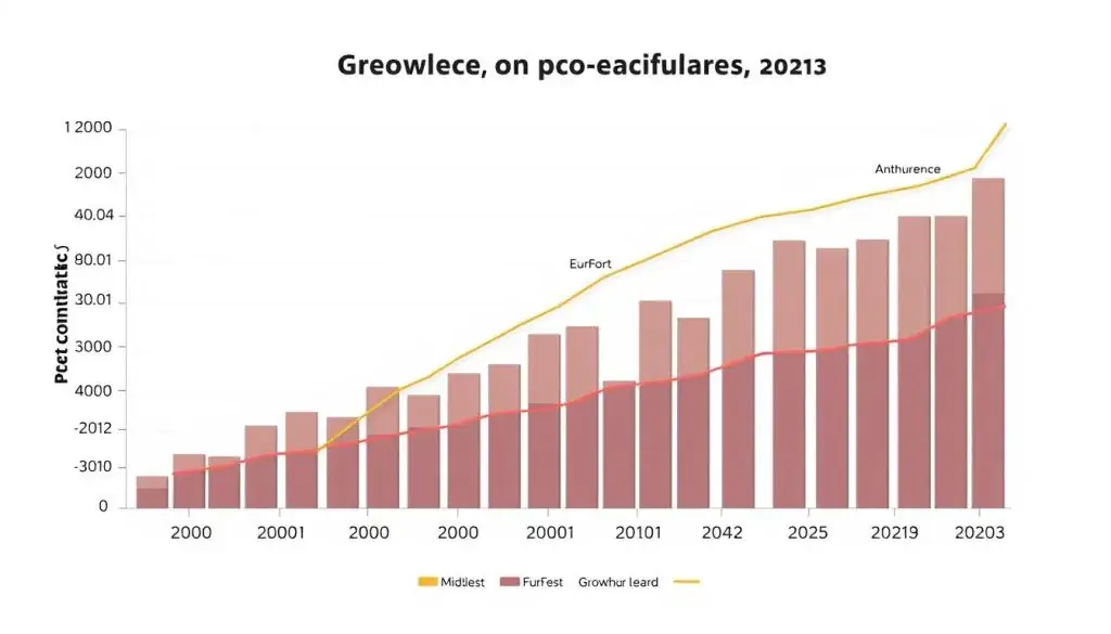 Chart showing the growth in attendance at major furry conventions from 2010 to 2023 Chart showing the growth in attendance at major furry conventions from 2010 to 2023
