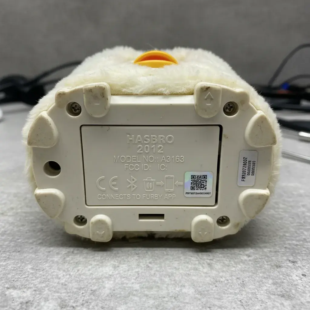 2012 Furby identification marks showing current generation authentication points