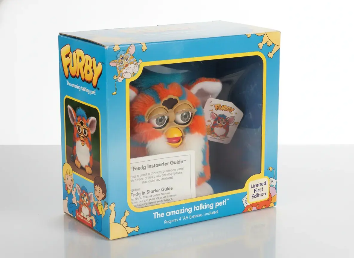 Furby in original sealed packaging demonstrating packaging value impact