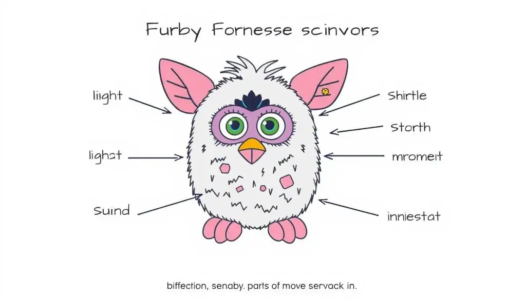 Diagram showing how Furby sensors detect different inputs Diagram showing how Furby sensors detect different inputs