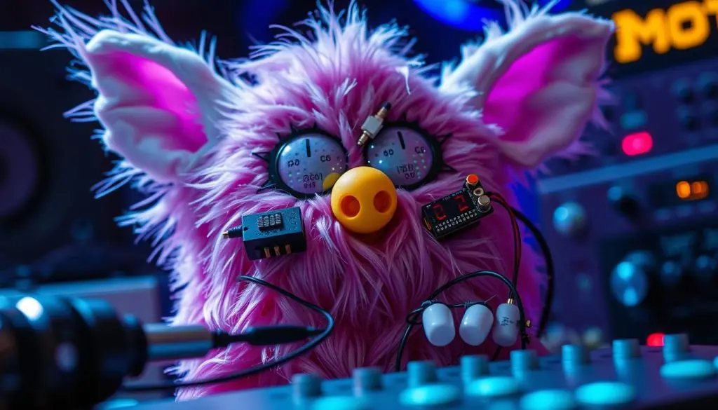 Circuit-bent 1998 Furby creating electronic music Circuit-bent 1998 Furby creating electronic music