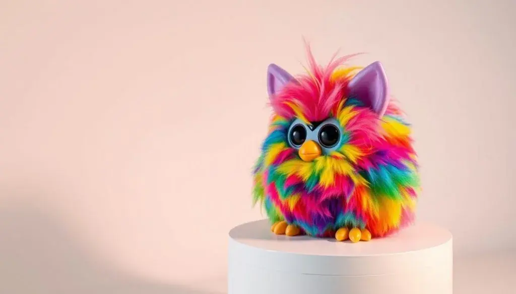 Rare rainbow Furby that sold for $365 showing vintage furby prices