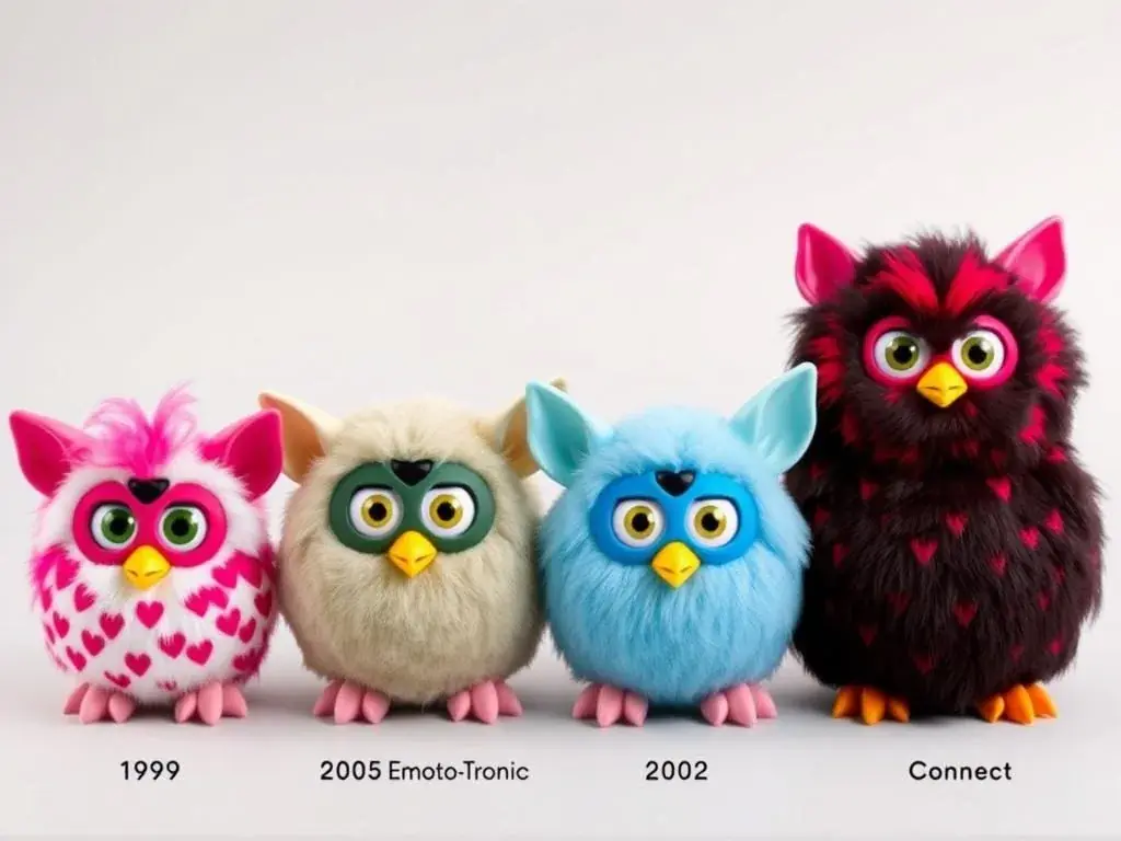 Different Furby generations showing evolution and how to identify furby models