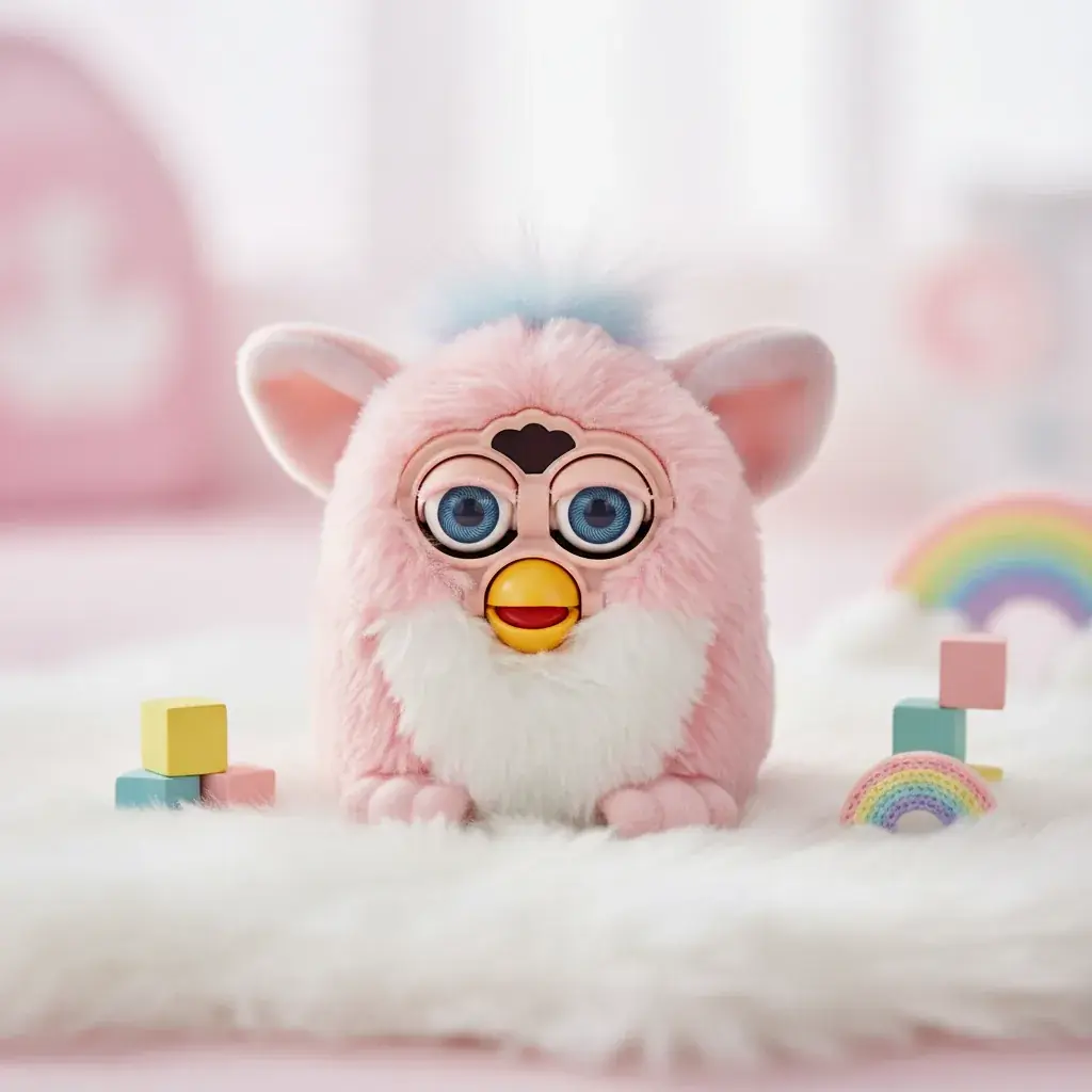 Furby Baby toy showing smaller size and baby features