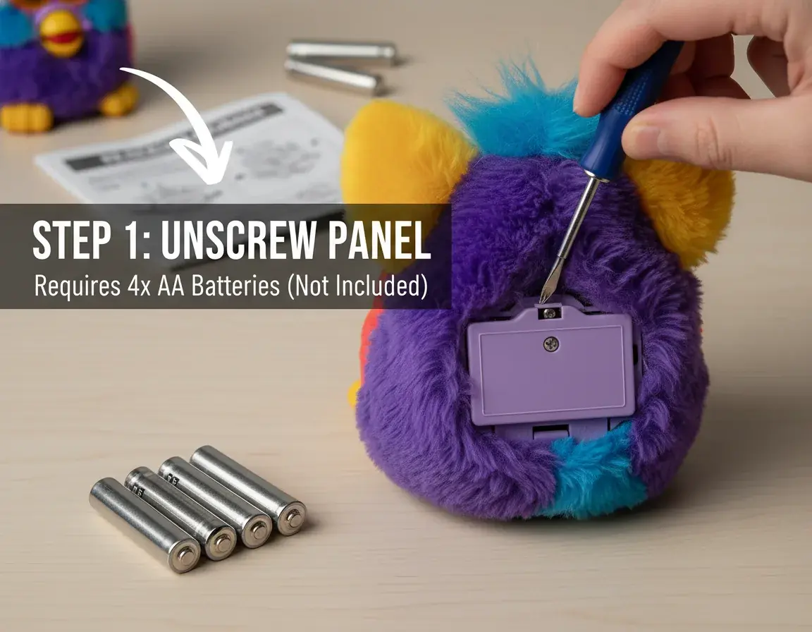 battery replacement process for Furby toy
