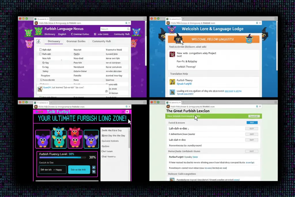 community-created furby language dictionary resources