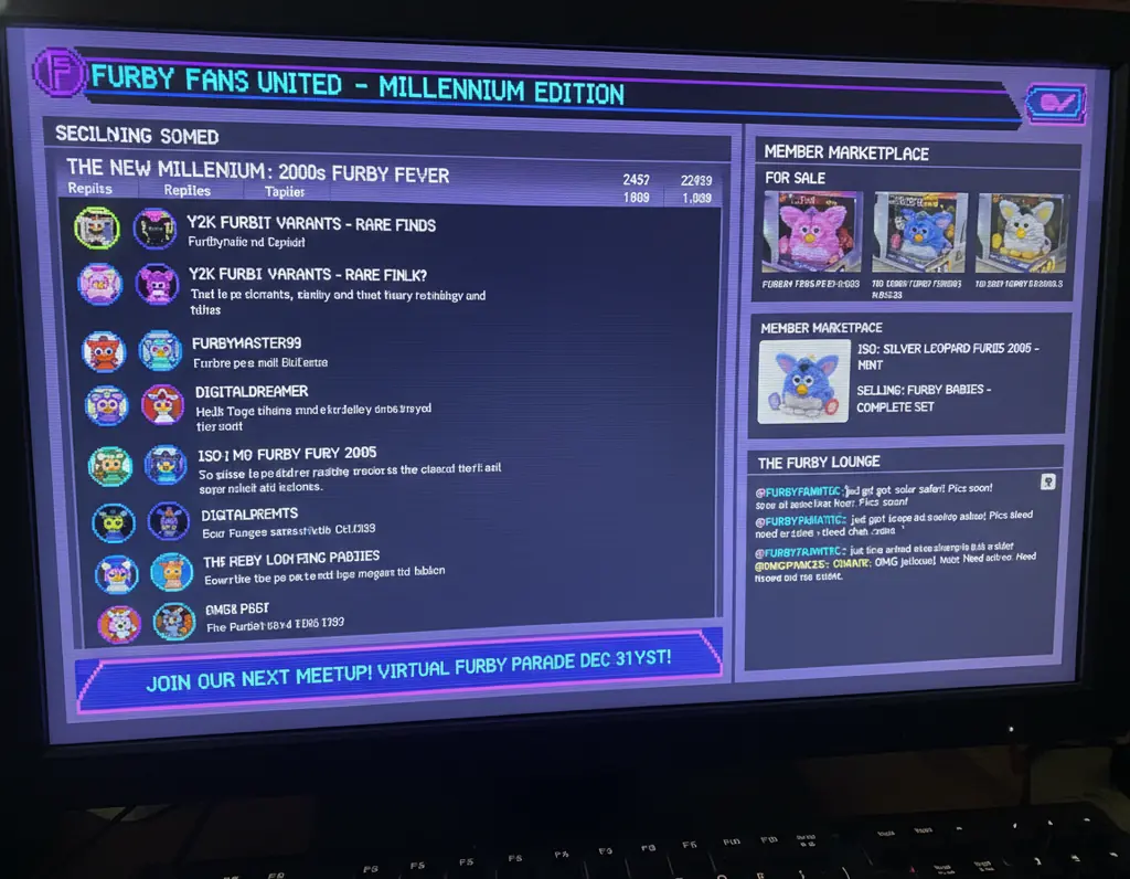 Collector community marketplace for trading Millennium Furbys