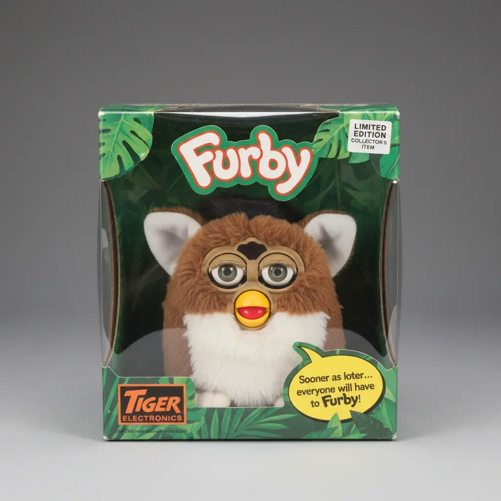 Original 1998 Furby in box demonstrating premium collectible packaging value
