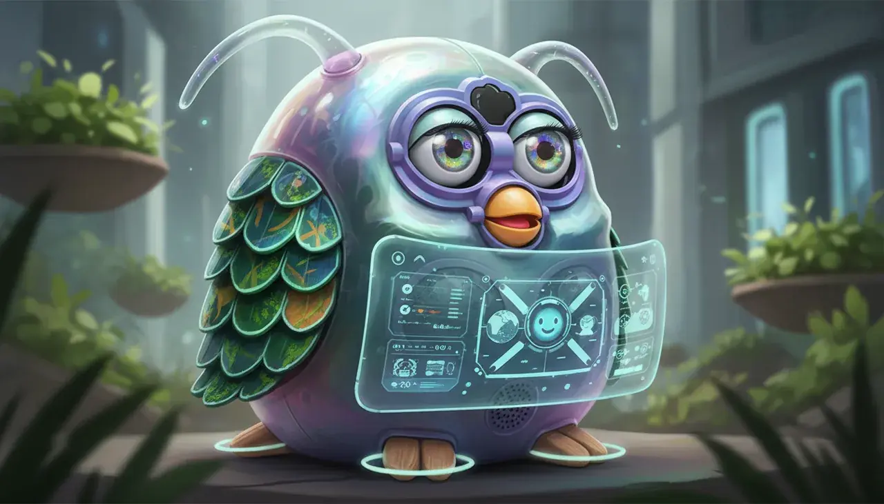 conceptual future furby with advanced technology features