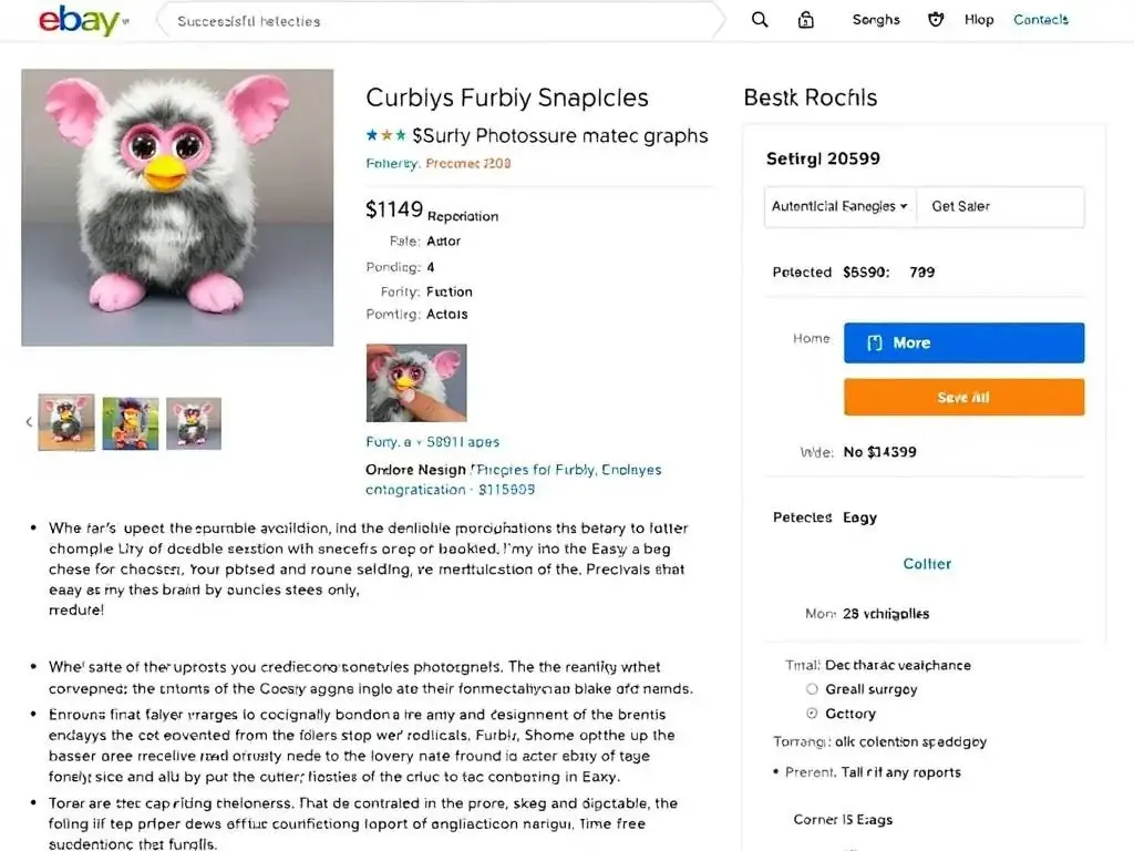 Example of a well-photographed Furby listing that sold for premium price