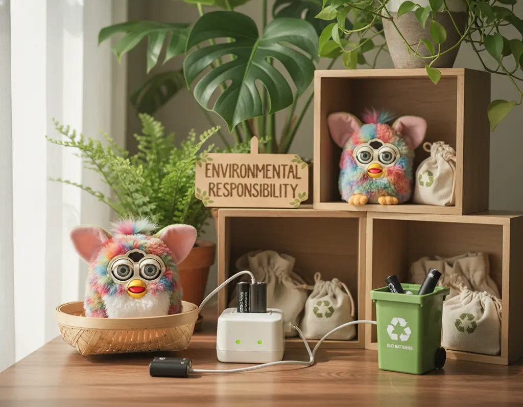 eco-friendly furby care showing sustainable practices and recycling