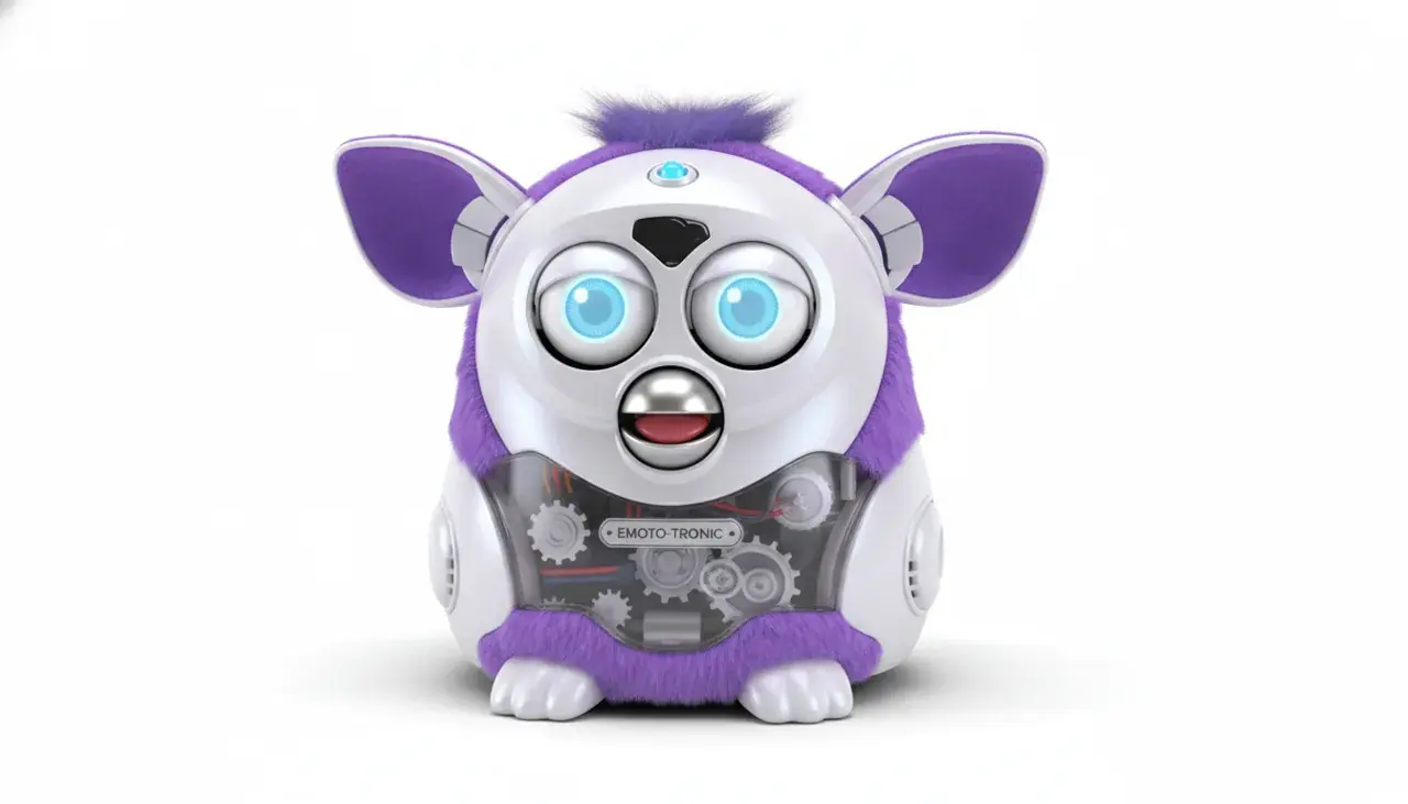 Emoto-tronic Furby showing LED eyes and modern features