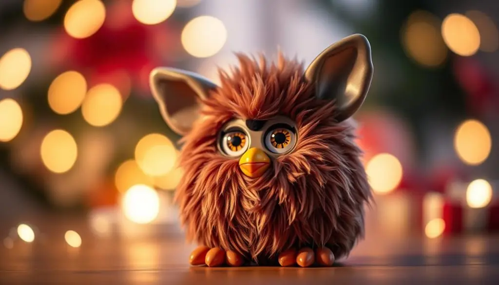 A limited edition, premium Furby figure placed in the foreground, with a soft, festive bokeh background. The Furby is highly detailed, with a plush, fur-like texture and vibrant, expressive eyes. It is positioned at a slight angle, creating a sense of dynamic movement. Warm, diffused lighting gently illuminates the Furby, giving it a cozy, holiday feel. The image conveys a sense of exclusivity and the perfect gift for a Furby enthusiast or collector, capturing the essence of a "Top Furby Gift Idea for a Memorable Christmas." A limited edition, premium Furby figure placed in the foreground, with a soft, festive bokeh background. The Furby is highly detailed, with a plush, fur-like texture and vibrant, expressive eyes. It is positioned at a slight angle, creating a sense of dynamic movement. Warm, diffused lighting gently illuminates the Furby, giving it a cozy, holiday feel. The image conveys a sense of exclusivity and the perfect gift for a Furby enthusiast or collector, capturing the essence of a "Top Furby Gift Idea for a Memorable Christmas."