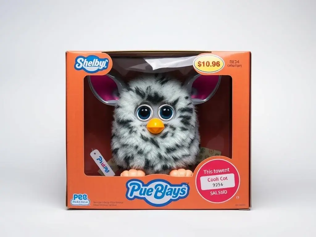 A mint condition Shelby Furby still in its original sealed box, displayed as a valuable collectible