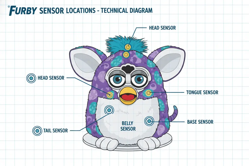 Furby sensor locations diagram