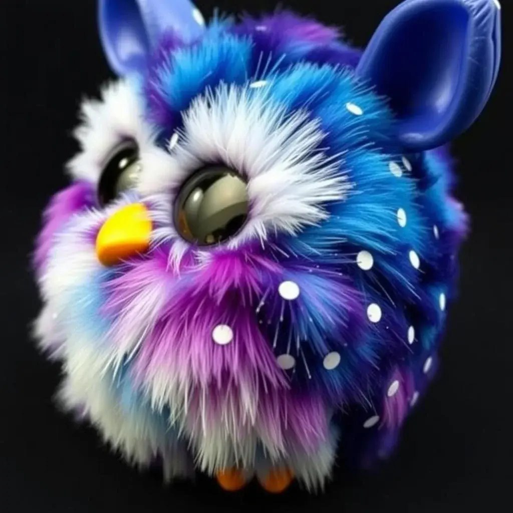 Galaxy-themed Shelby Furby with space-inspired shell design