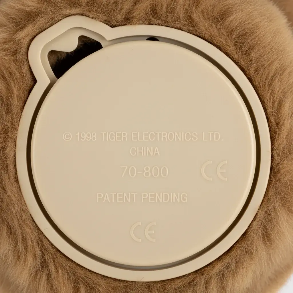 1998 Furby manufacturing marks showing identification features for collectors