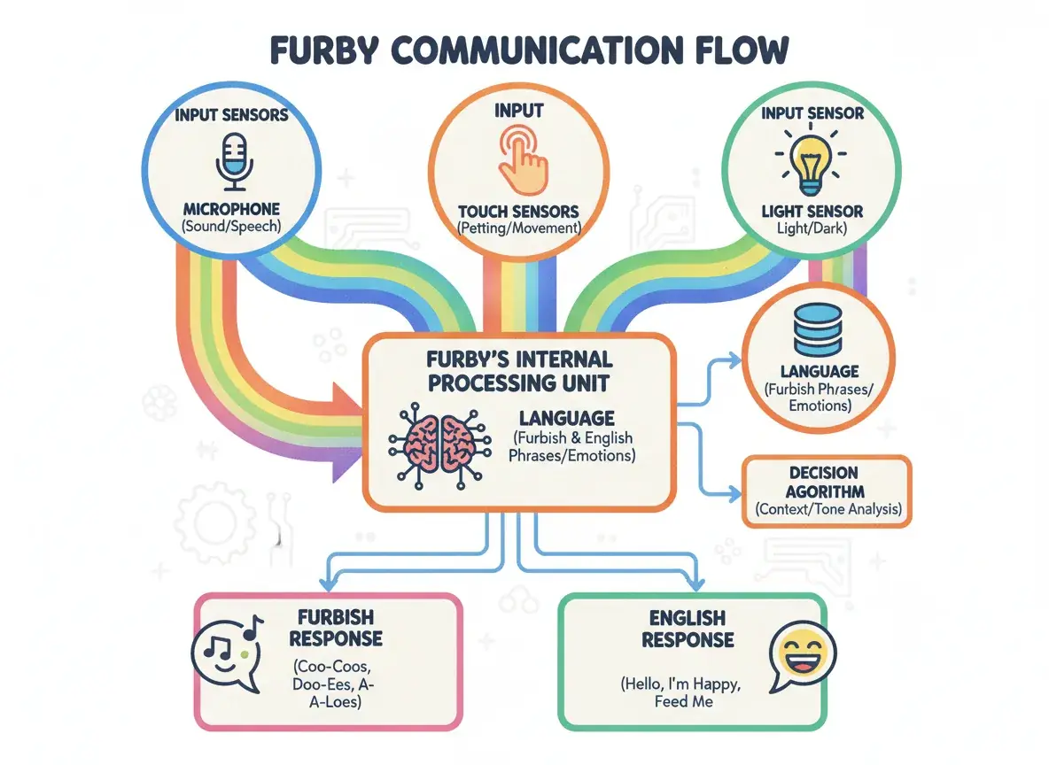 furby language sensor and response system diagram