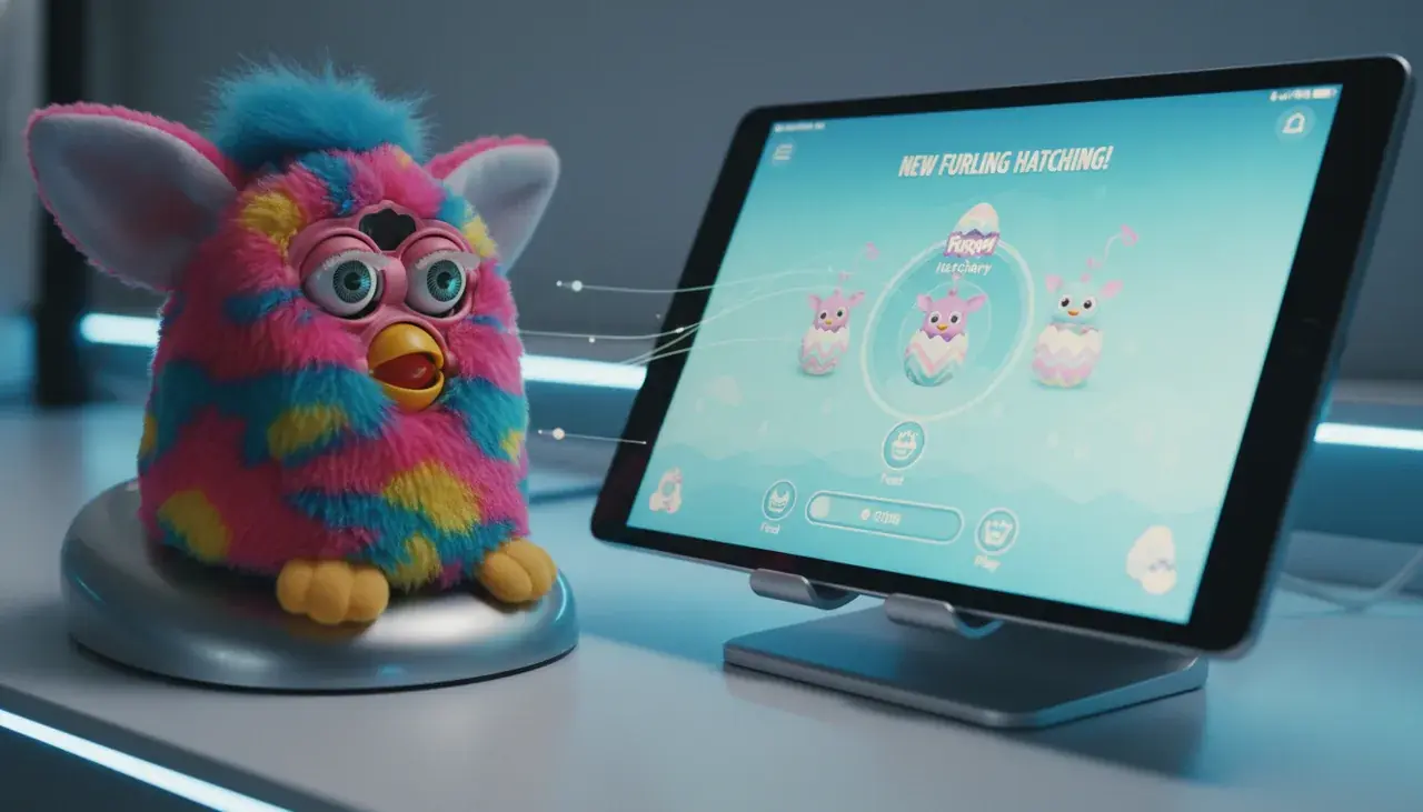 Furby Boom app interface with virtual Furblings
