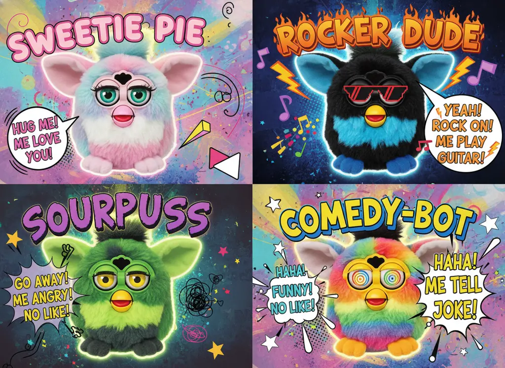 2012 Furby displaying different personality modes