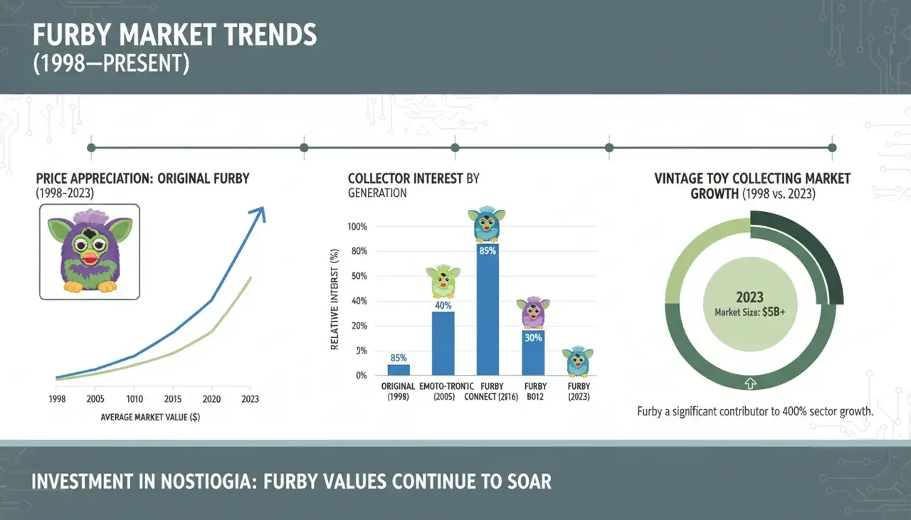Furby market trends showing collector interest and value appreciation over time