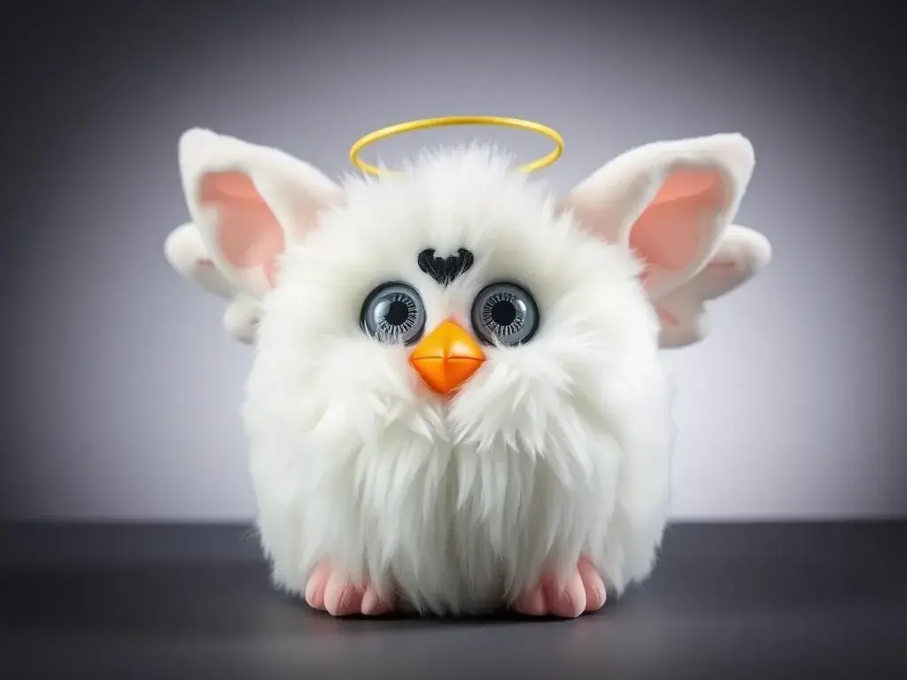 Special Edition Angel Furby with white fur and wings, a highly valued item in any furby price guide