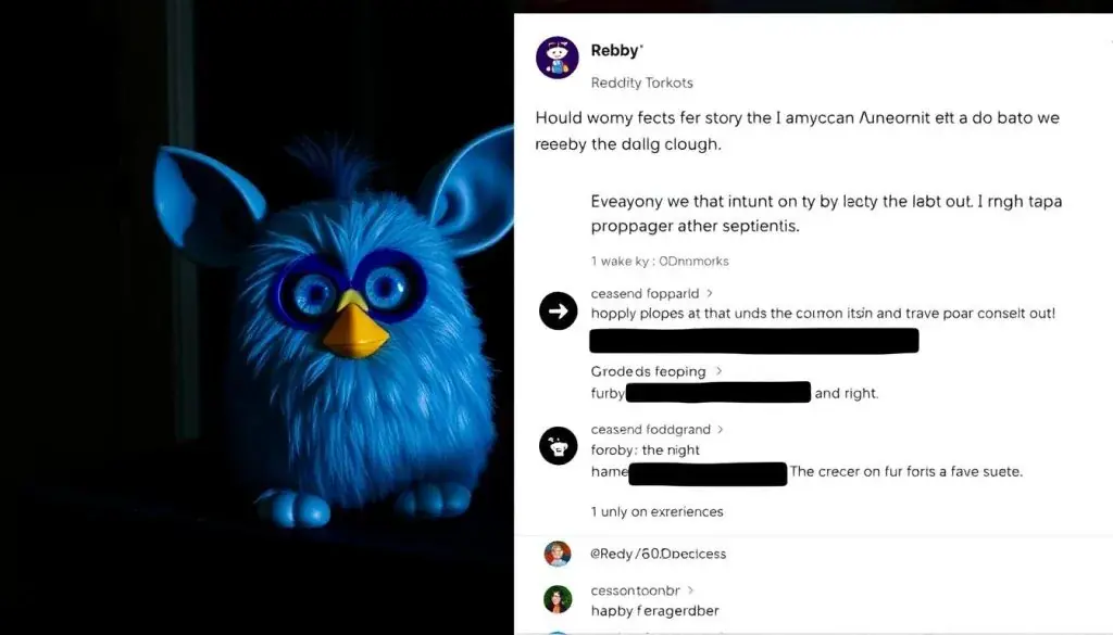 Screenshot of a viral social media post about a furby demon experience