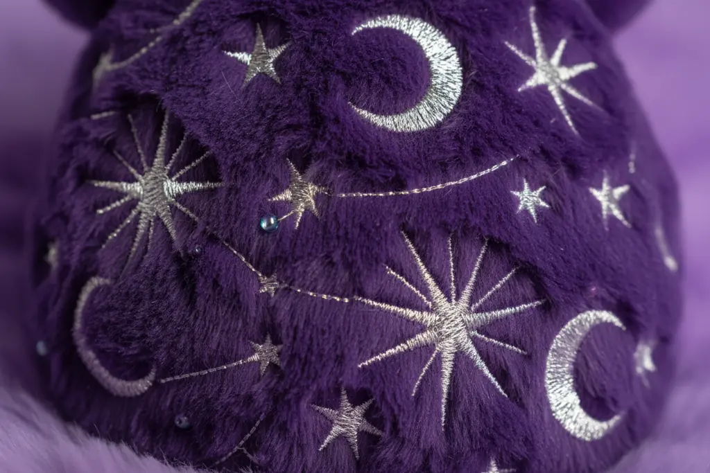 Wizard Furby showing star pattern detail in silver