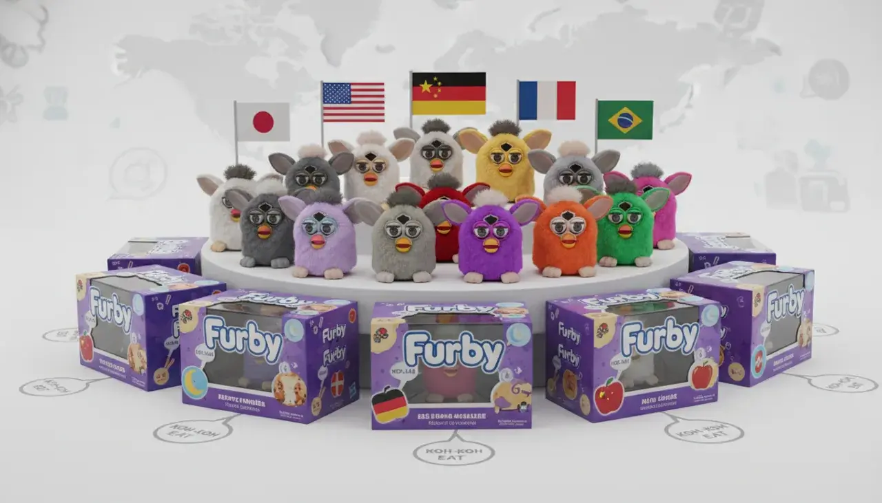 furby language international versions from different countries