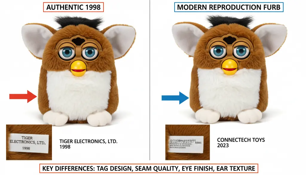 comparison between authentic and reproduction furby