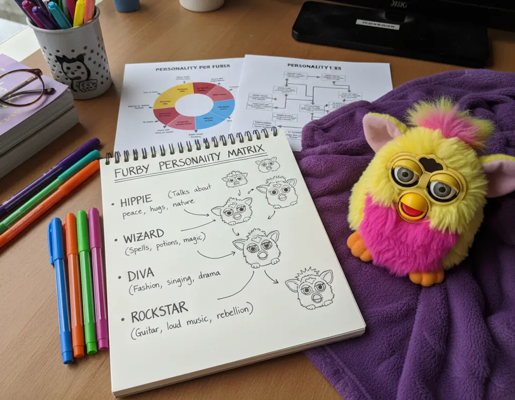 Furby personality journal and tracking