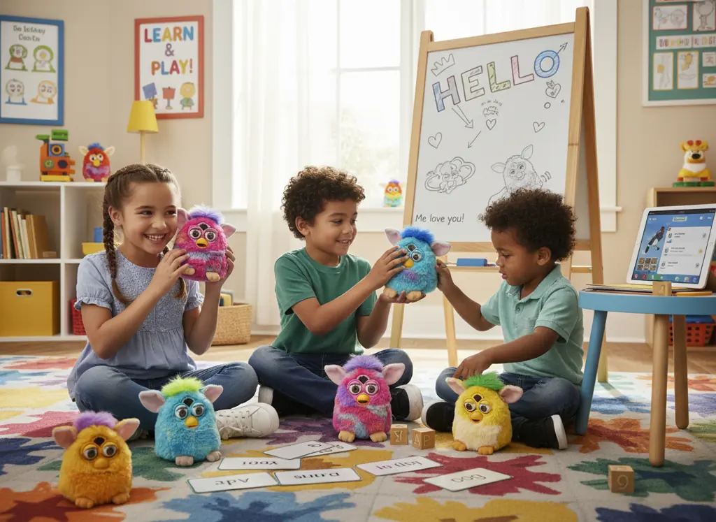 Children learning language concepts through Furby play