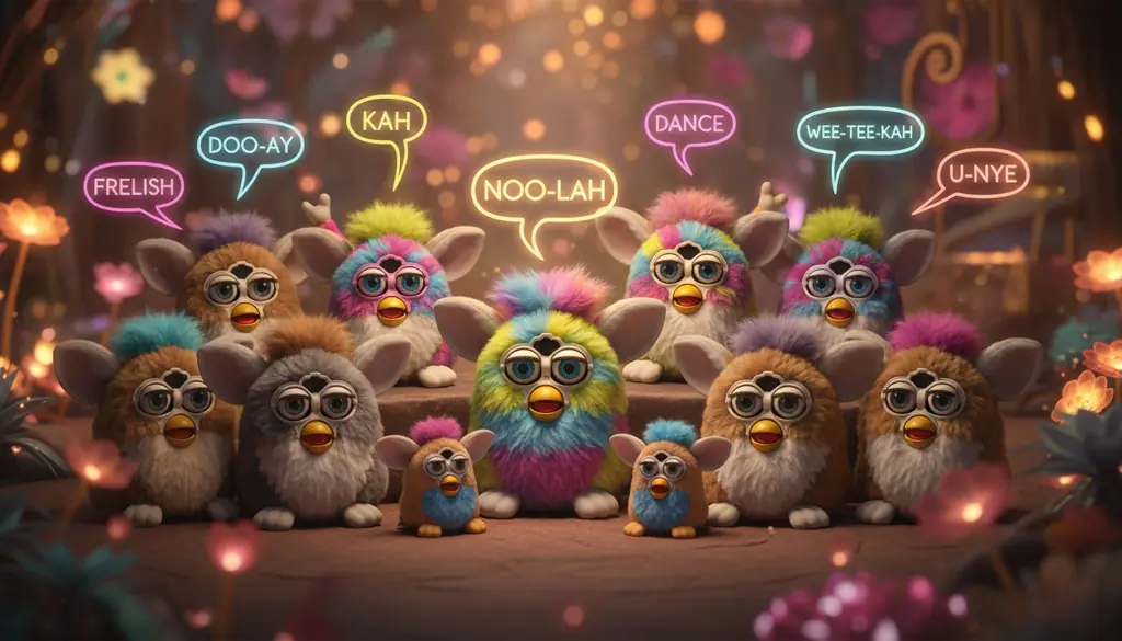 Furby toys displaying language communication features