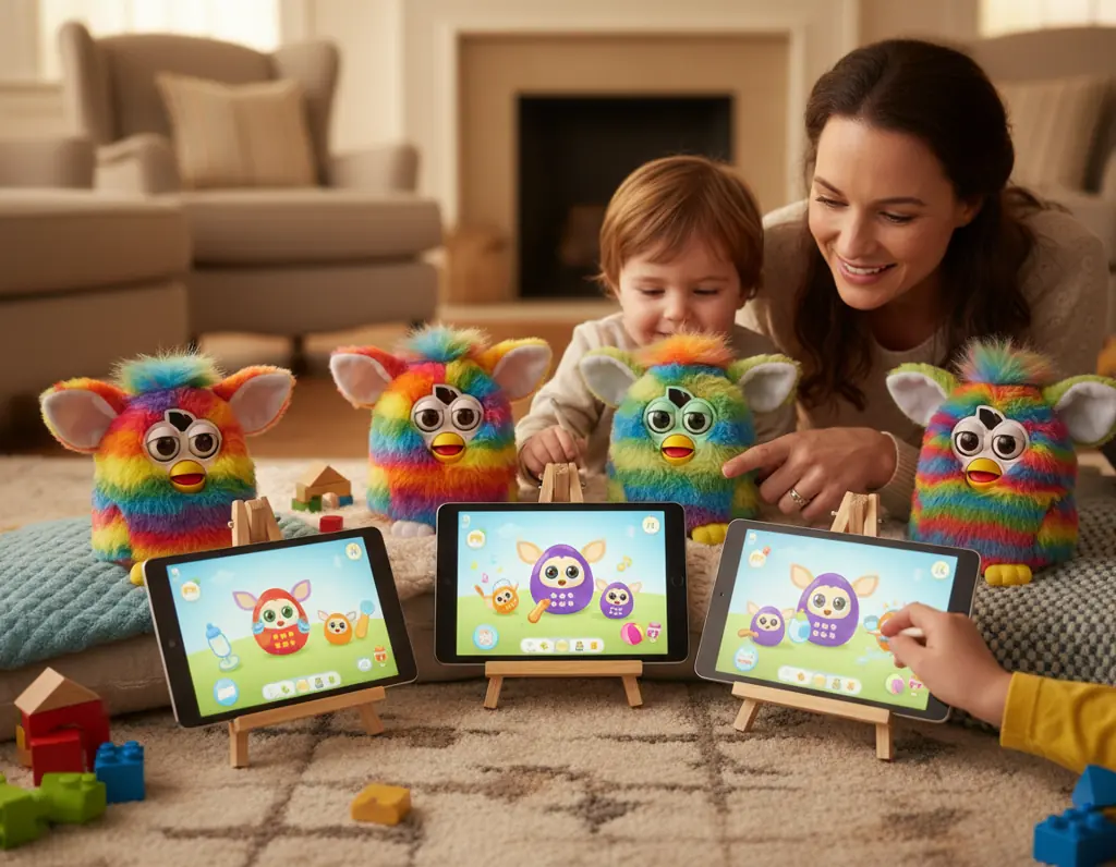 Furby Boom toys with app integration and virtual Furblings